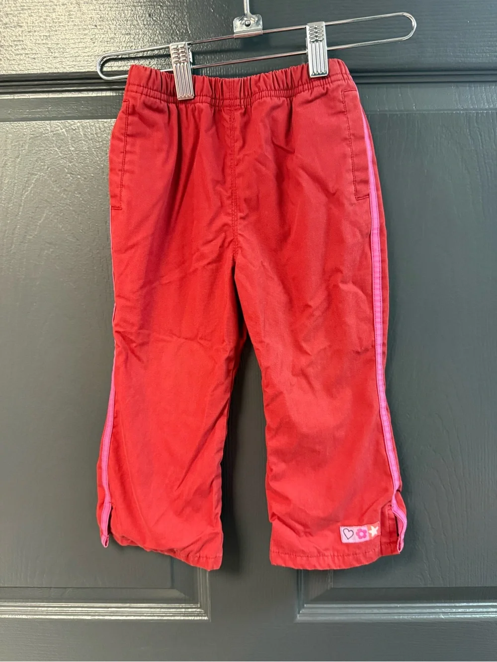 Vintage Carter's Lined Red Elastic Waist Kids Track Pants